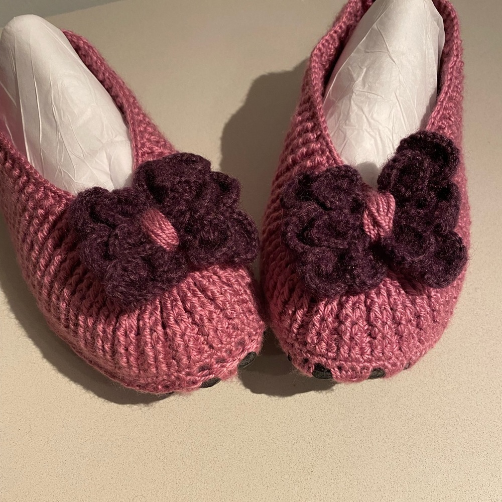 Hand Knit Cozy Ballerina Slippers